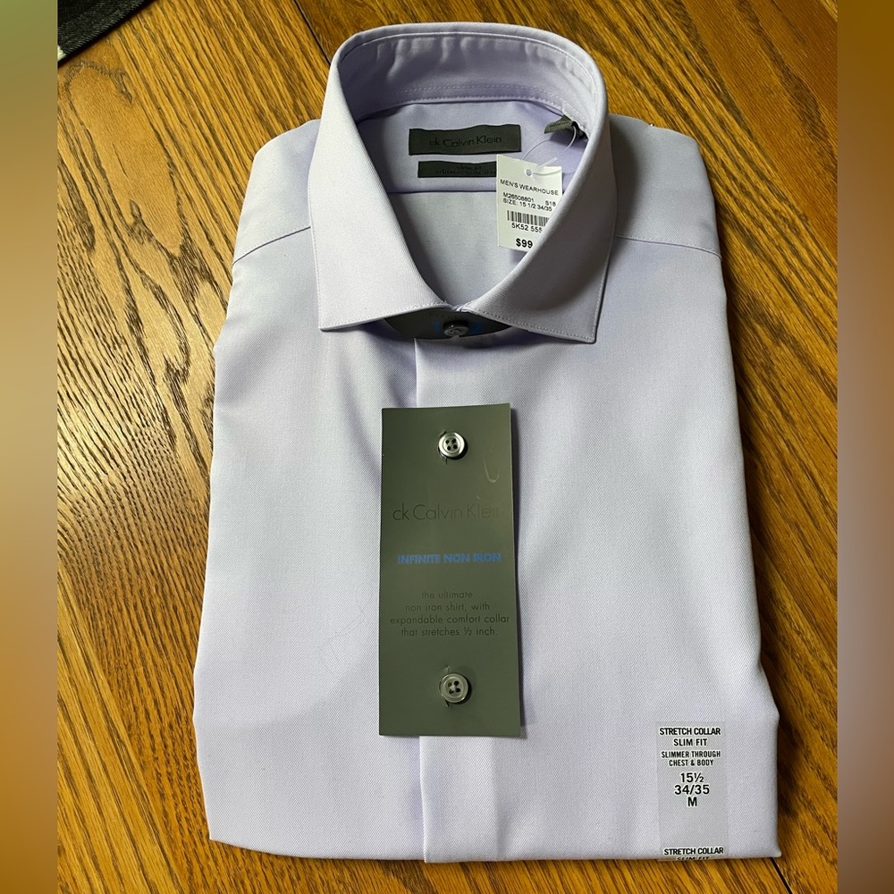 NWT. Calvin Klein Men’s Shirt. Sz 15 1/2, 34-35 M.